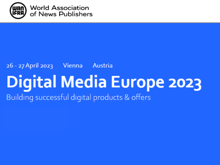 Das jährliche Branchenevent Digital Media Europa (DME) der World Association of News Publishers (WAN IFRA) findet heuer von 26. bis 27. April im ARCOTEL Wimberger in Wien statt. Der diesjährige Themenschwerpunkt der DME sind digitale Vertriebserlöse und die digitale Transformation.