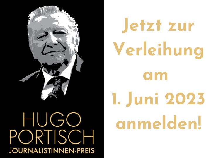 Am 1. Juni 2023 wird der Hugo Portisch-Preis 2023 an Peter Fritz, Tatjana Mischke und Benjamin Hindrichs verliehen. Anmeldungen zur Veranstaltung sind bis 29. Mai möglich.